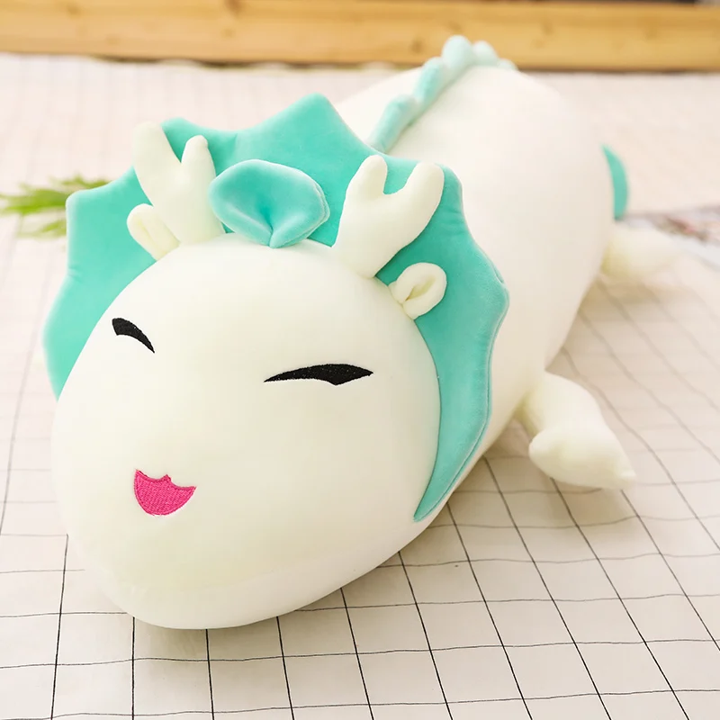 

90-130cm Cartoon Dragon Anime Miyazaki Hayao Spirited Away Haku Cute Dinosaur Doll Plush Toy Stuffed Animal Pillow Gift for Kids