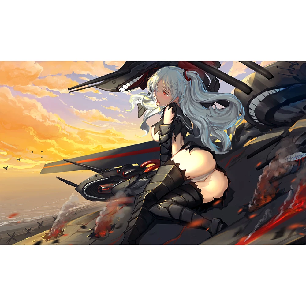 White Hair Sexy Beauty Playmat Art Picture Mat Cards Cover MGT Cards Protector DTCG MTG TCG Mousemat/Star Reals Board Games