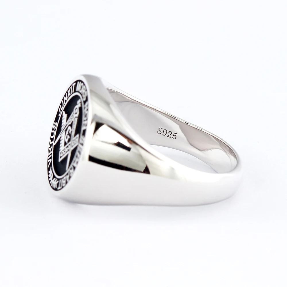 Кольцо из стерлингового серебра Scottish Rite Freemasonry Virtus Junxit Mors Non Separabit (art.: 3920d22dbdf5c) - 3920d22dbdf5c