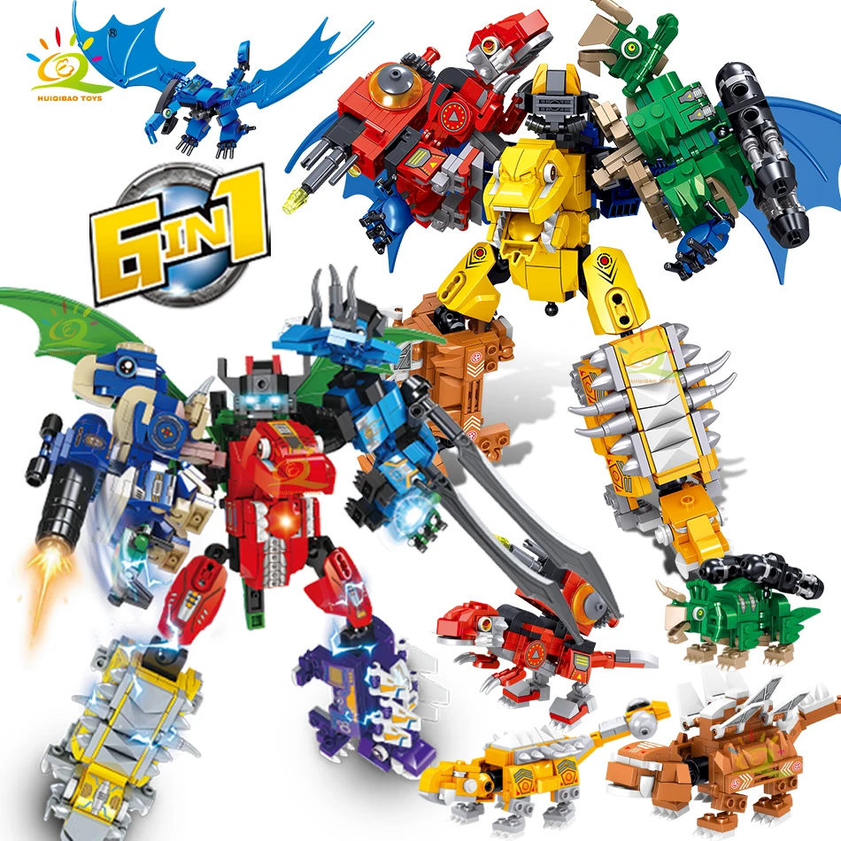 

HUIQIBAO 670 шт город мир Юрского периода Динозавр робот оружие парк строительные блоки Драконий мех боевые фигурки Кирпичи игрушки для детей