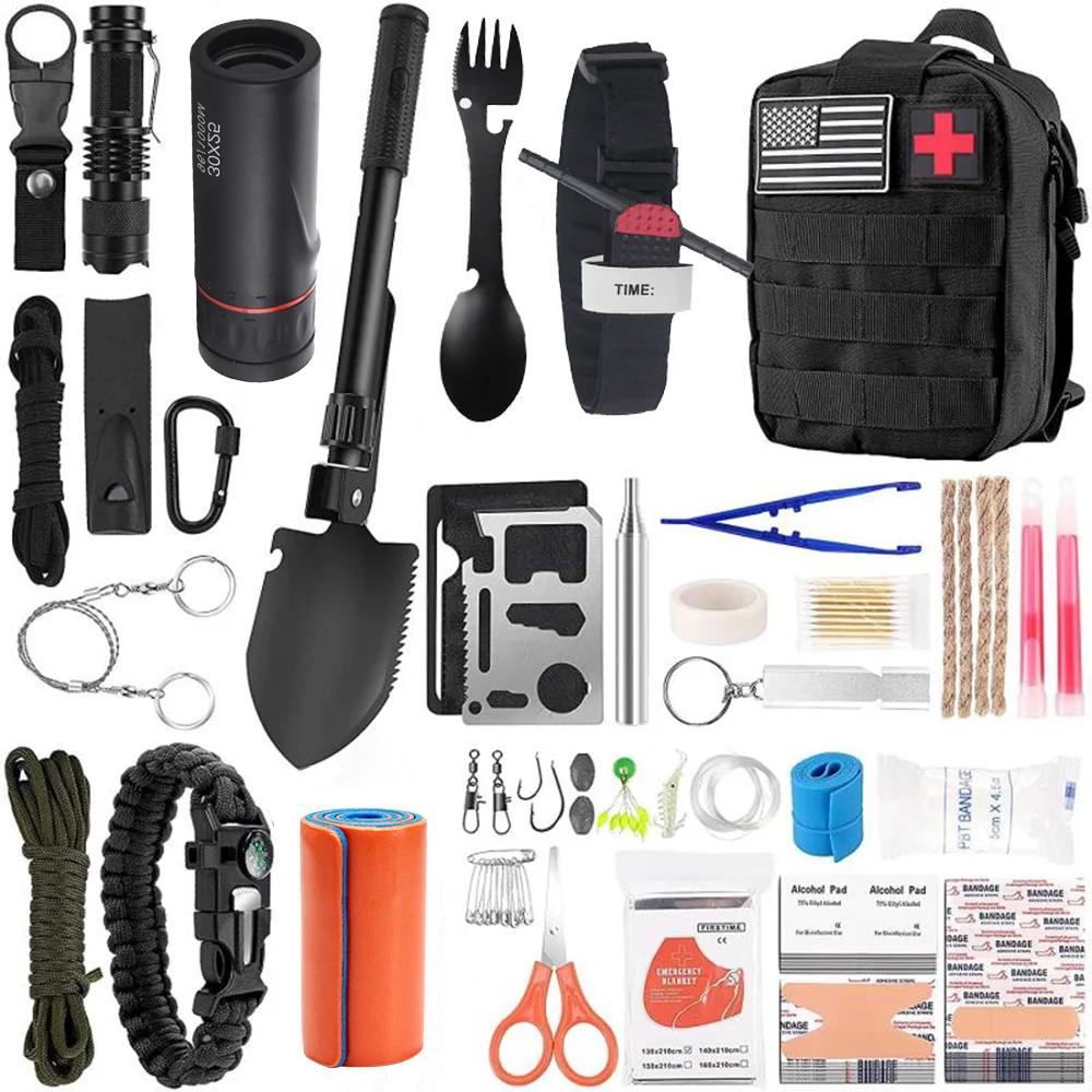 

Survival Outdoor Gear Emergency Kits Trauma Bag for Camping Hunting Adventures Survival First Aid Kit Tactical Defense Equipmen