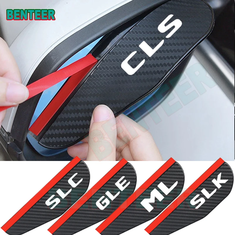 

2 шт., автомобильные наклейки для зеркала заднего вида Mercedes Benz AMG CLA CLS GLA GLB GLC GLE SLC SLK ML