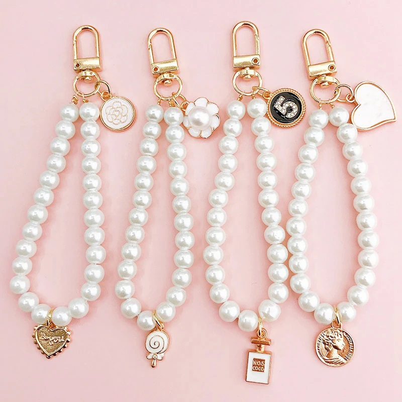 

Pearl Phone Chains Cellphone Straps Bohemia Fashion Telephone Lanyard Phonecase Charms Keychain Car Key Bag Pendant For Women