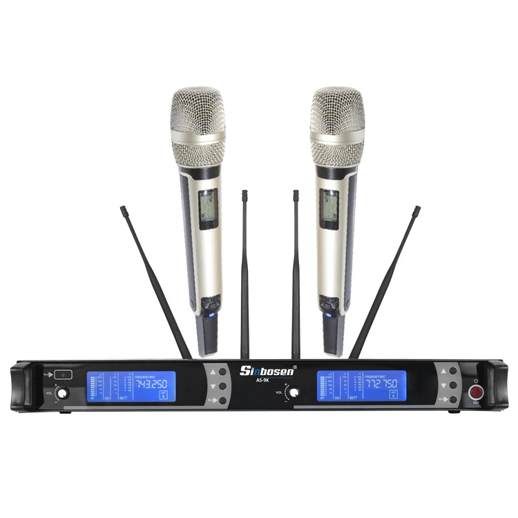 

Stage Performance UHF Microfono Dual Channel Professional Wireless Microphone