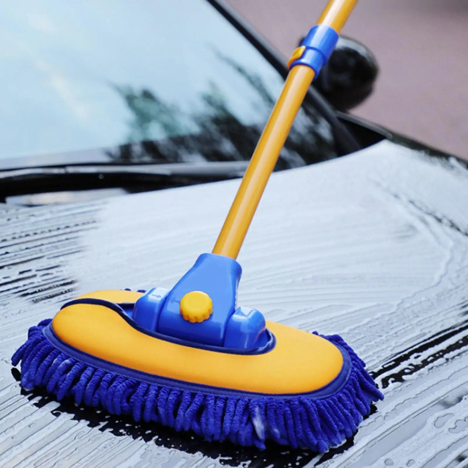 

Car Cleaning Brush Car Wash Brush Telescoping Long Handle Accessories Curved Rod Brush Cleaning Chenille Auto Broom R9l2
