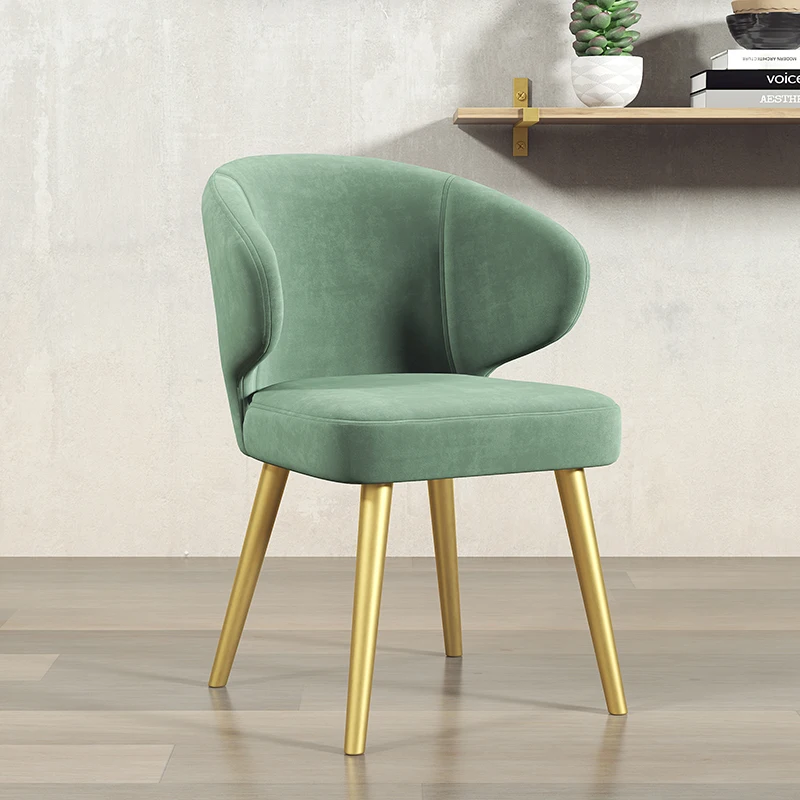 

Modern Nordic Dining Chairs for the Kitchen Home furniture Chair Modern Simple Single Iron Backrest Armchair Dressing Chair