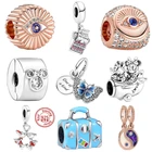 Женский браслет из серебра 100% пробы, с подвеской