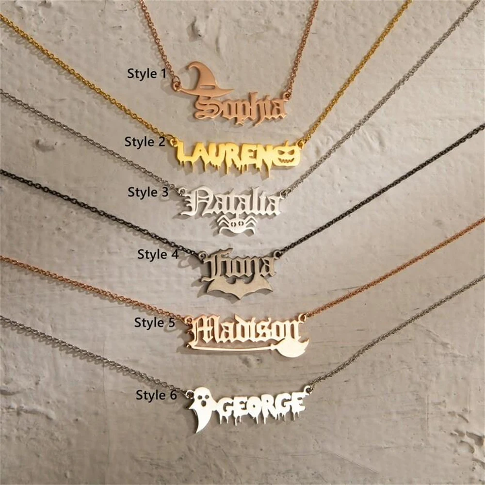 Ожерелье с именем готика женское