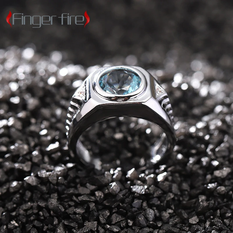 

Fashion Silver Plated Blue Women Ring Anniversary Gift Beach Party Jewelry Quality Life Working Noble