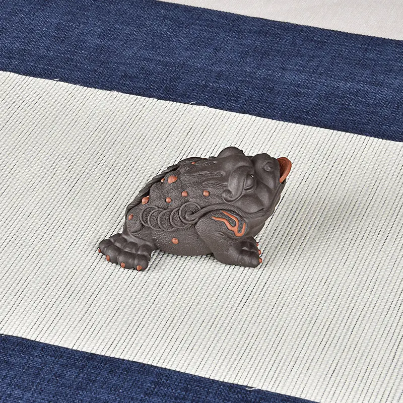 Yixing бутик с фиолетовым песком Золотая жаба НЕОБРАБОТАННАЯ руда ручной работы