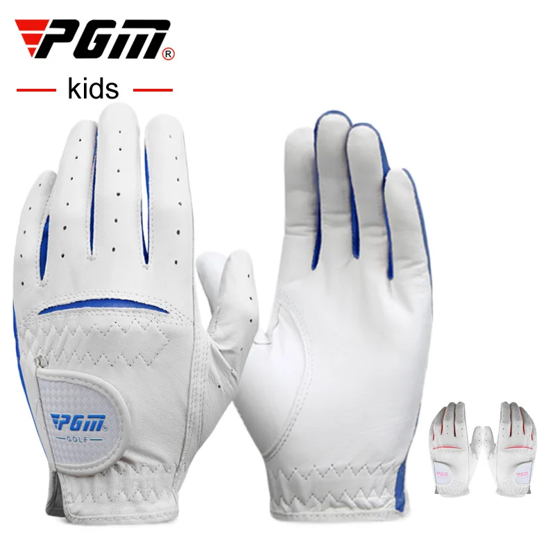 

PGM 1 Pair Kids Golf Gloves Boys Girls Cape Kid Genuine Leather Sport Hand Glove Wear Breathable Training Protective ST023