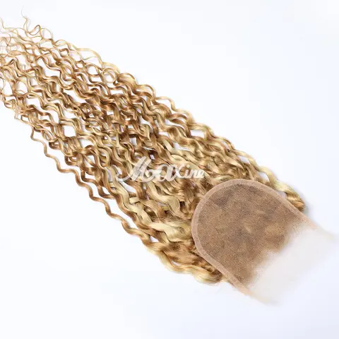 Maxine хайлайтер воды волны кружева закрытия только человеческие волосы P27/613 HD кружева закрытия воды волнистые вьющиеся волосы закрытия 100% человеческие волосы