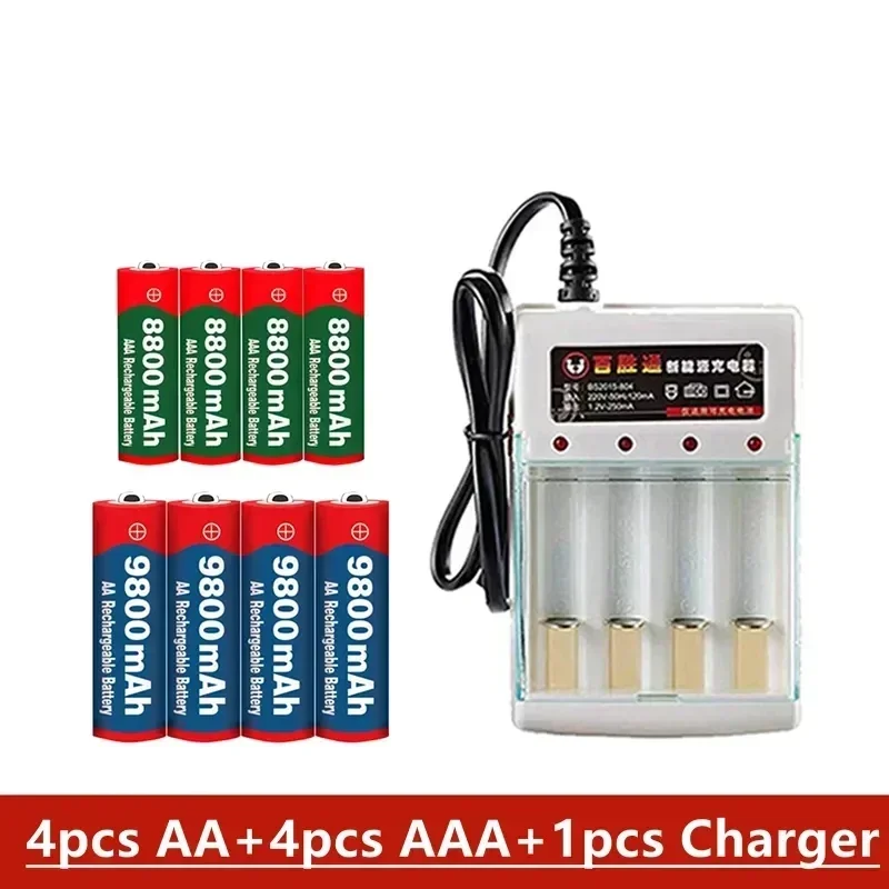 Аккумуляторная батарея AAA 1 5 в AA9800MAH + AAA8800MAH зарядное устройство подходит для
