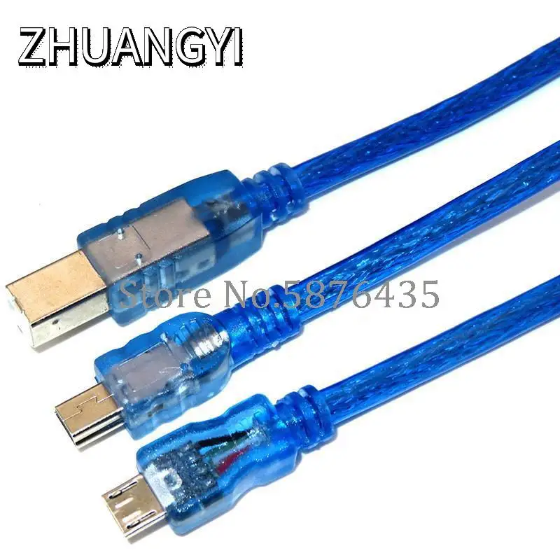 USB-кабель 30 см для Uno r3/Nano/MEGA 2560/Leonardo/Pro micro/DUE Blue высококачественный тип A USB/Mini USB/Micro