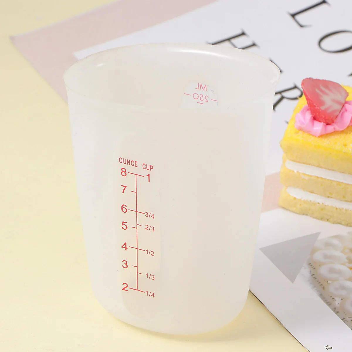 

Measuring Cup Cups Silicone Scale Beaker Graduated Liquid Pour White Clear Set Resin Precise Reusable Visible Container Jug