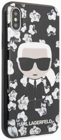 Чехол CG Mobile Karl Lagerfeld TPU Collection Flower Hard для iPhone X/XS цвет Черный | Мобильные телефоны и