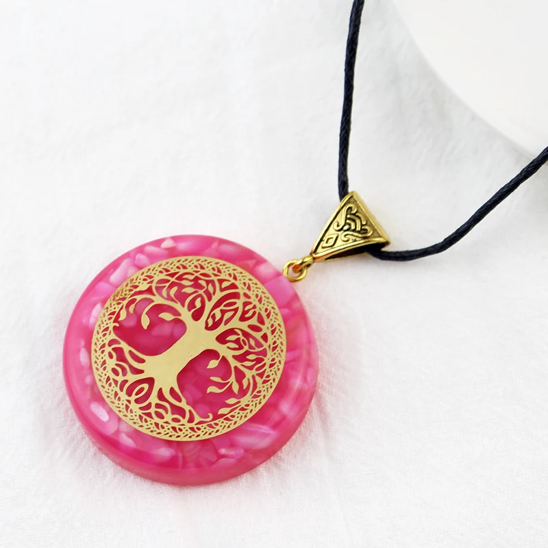 7-чакра оргонитовый кулон с символом Ом светящееся ожерелье целебные кристаллы