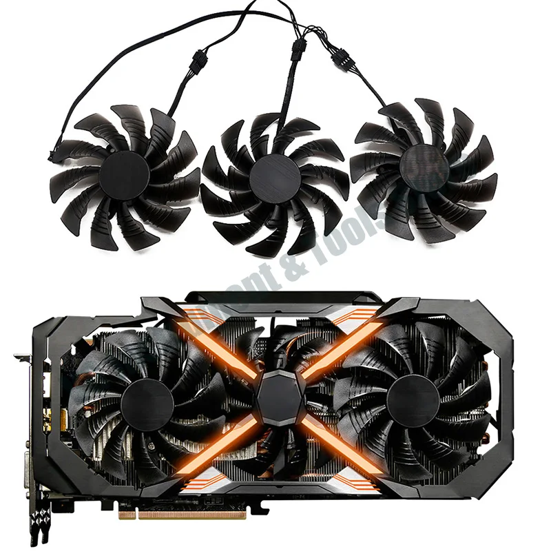 Фото Новый вентилятор PLD10015B12H DC 12V 0.55A для GTX1070 GTX1080, для видеокарт GIGAYTE AORUS GeForce GTX 1080 Ti Xtreme Edition №1