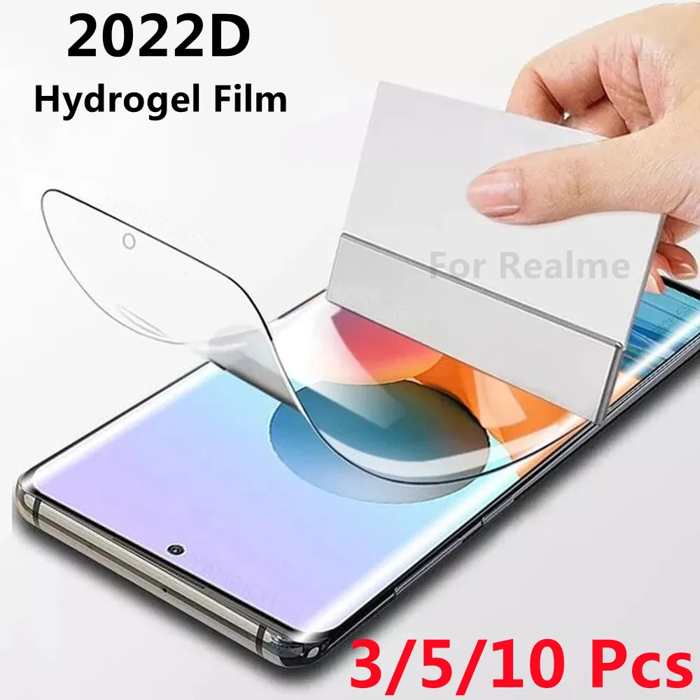 

5/10Pcs Soft Hydrogel Film For Realme 9 8 7 6 Q3 Q5 Pro 10 GT Neo 2 3 Master Explorer Edition C35 C31 V25 5G Screen Protector