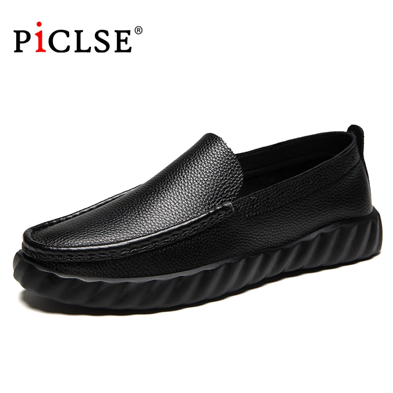 

PICLSE Luxury Brand Genuine Leather Men Shoes Loafers Soft Leather Shoes Men Casual Shoes Comfortable Moccasins Men Flat Shoes