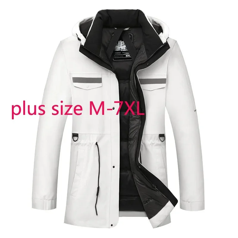 

New Arrival Fashion Super Large Winter Men Thickened Warm Standing Collar Hooded Casual Down Jacket Plus Size M-4XL 5XL 6XL 7XL