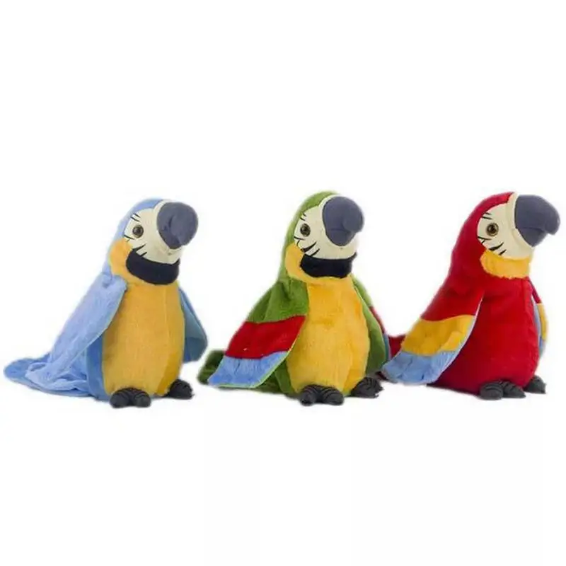 

Говорящий попугай для малышей, электронный попугай, повторяет, что вы говорите, анимационная птица, Плюшевые Интерактивные игрушки, подарок для + 7 лет