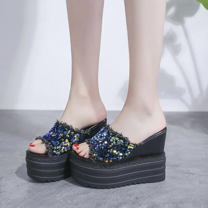 

New Fashion Pumps For Women Pumps Wedges Flat Summer Slippers Thick Platform Womans Sandals Party Shoes Female Club High Heels