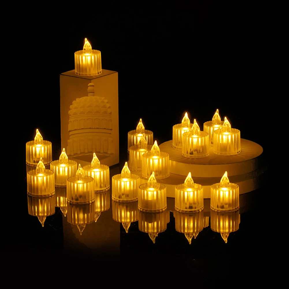 

24 шт., светодиодные электронные беспламенные Свечи с эффектом 3D