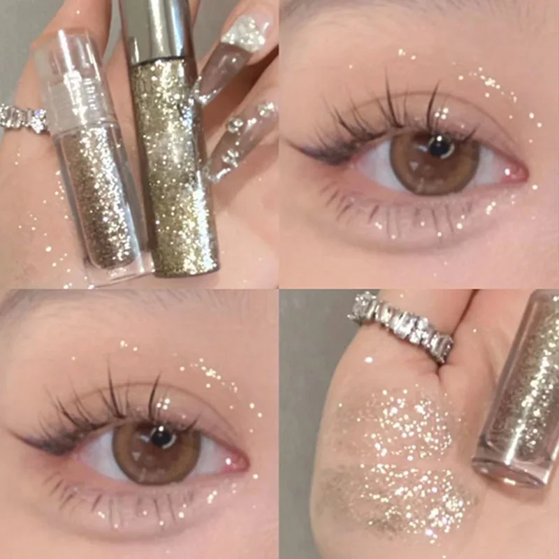 

Glitter Highlighter Liquid Eye Shadow Eyeliner Long Lasting Gold Shimmer Shine Matte Eye Silkworm Pencil Makeup Beauty Tool