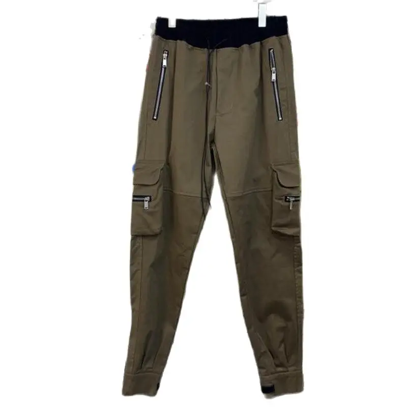 Fashion Youth Multi-pocket Pants Men Best Quality Drawstring High Street Cargo Casual Pants Overalls