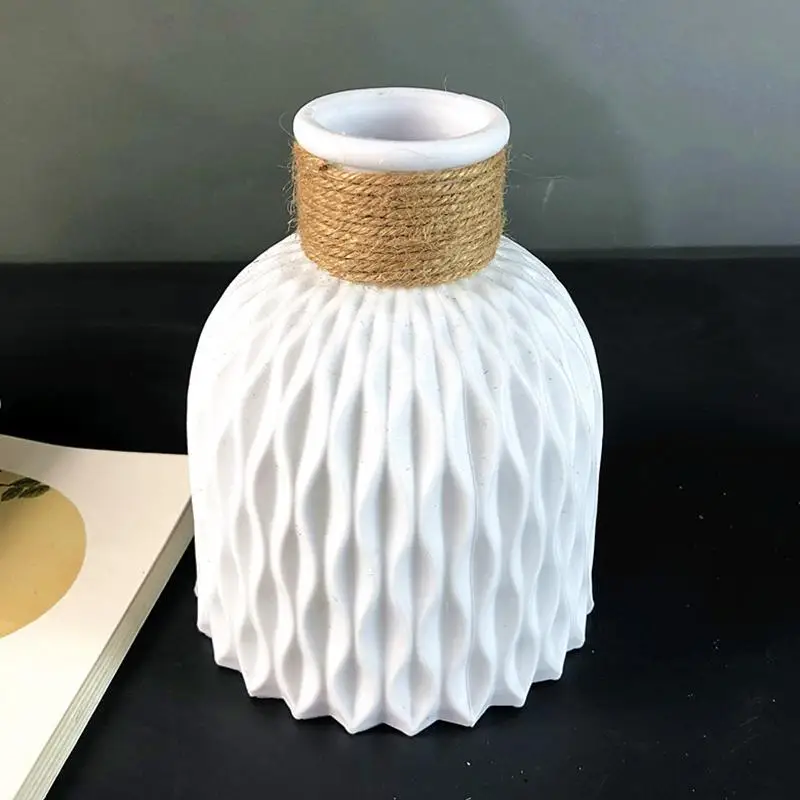 

Nordic Style Flower Vase Modern Plastic Decor Imitation Ceramic Flower Pot Flower Arrangement Home Decoration Ornament