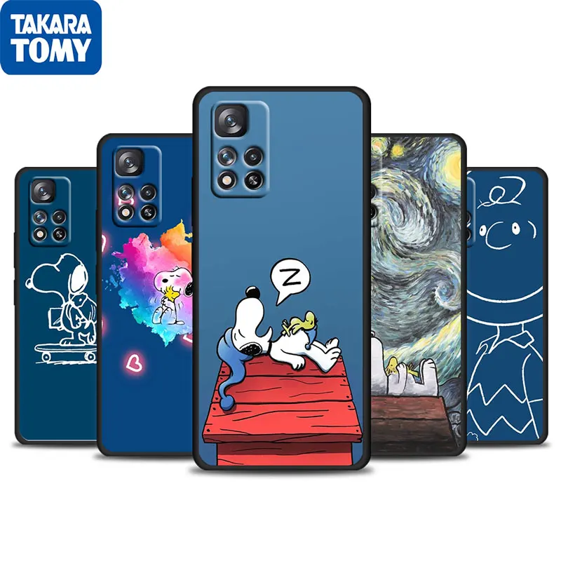 

Peanuts Snoopy Cute For Xiaomi Redmi Note 11 10 11T 10S 9 9S 8 7 5G 4G Silicone Soft TPU Black Phone Case Funda Coque Capa Cover