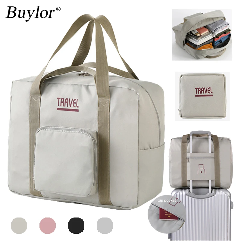 Buylor New Folding Travel Bags for Women and Suitcases Large Capacity Travel Storage Bag Waterproof Female Tote Luggage Handbag