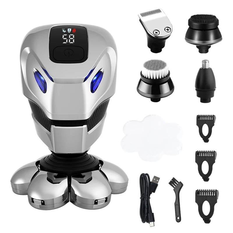 

Waterproof 5-in-1 Electric Razor Face Shavers Nose Hair Trimmer Bald Head Shaving Machine Men Grooming Kit Durable