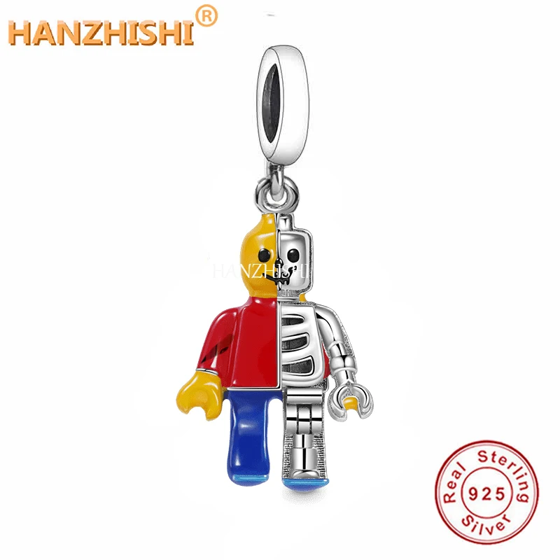 

Authentic 925 Sterling Silver Lovely Robot Charm Bead Pendant Fit Original Pandora Bracelet Necklace For Women Jewelry Gift