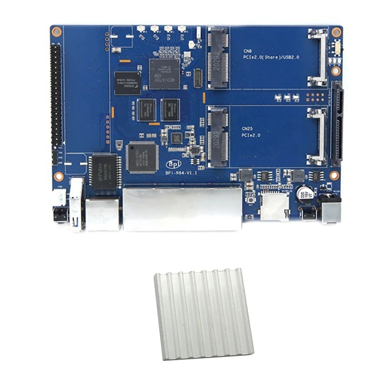 

For Banana PI BPI R64 Router+Heat Sink 1GB DDR3 MTK MT7622 64 Bit Opensource Development Board