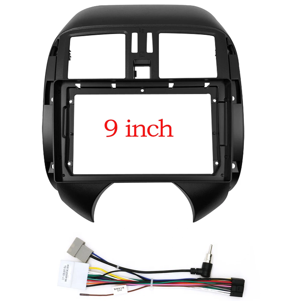 

9-дюймовая Автомобильная облицовка для NISSAN Sunny Almera 2008-2013, двойная Din Автомобильная Облицовка dvd, рамка, аудио фитинг, адаптер, лицевая панель, п...