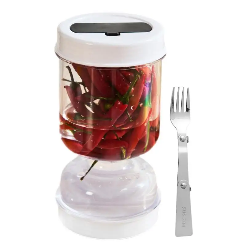 

Dry And Wet Dispenser Pickle Hourglass Jar Hourglass Pickles Jar Cucumber Container For Kitchen Juice Separator Tool Tank