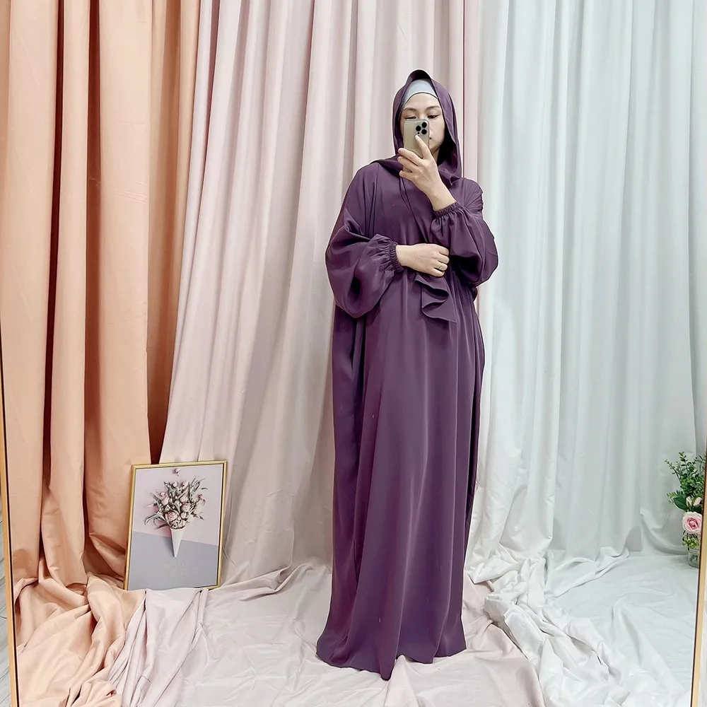 Ид Рамадан исламский джилбаб для женщин однотонное мусульманское платье