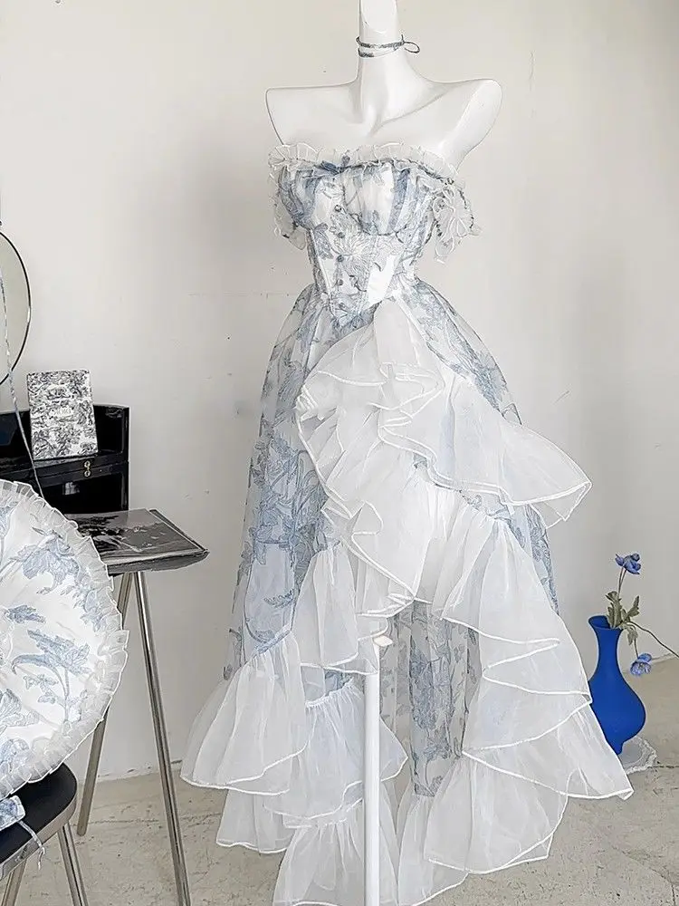 Японское женское шикарное асимметричное платье винтажное летнее мини на день