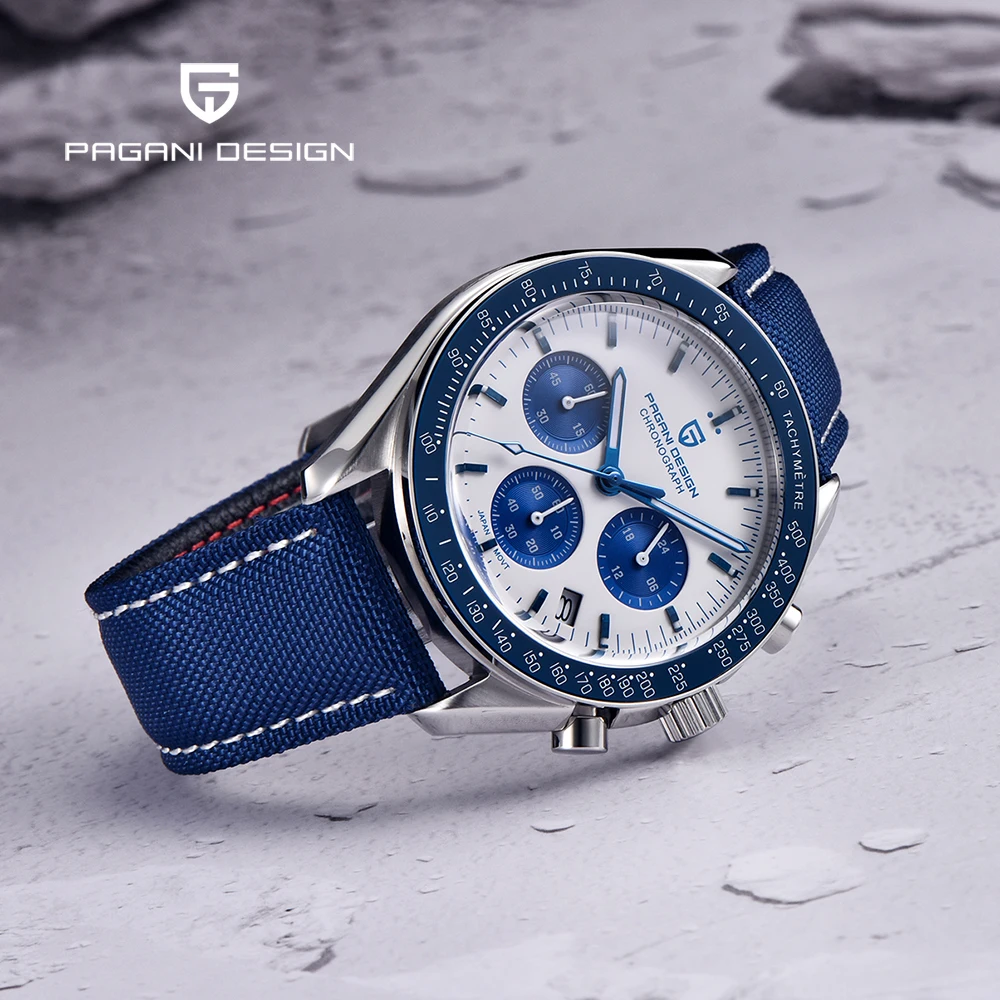 Дешево Часы наручные PAGANI Мужские кварцевые, дизайнерские водонепроницаемые аналоговые с хронографом, из нержавеющей стали, с сапфировым стеклом, ...