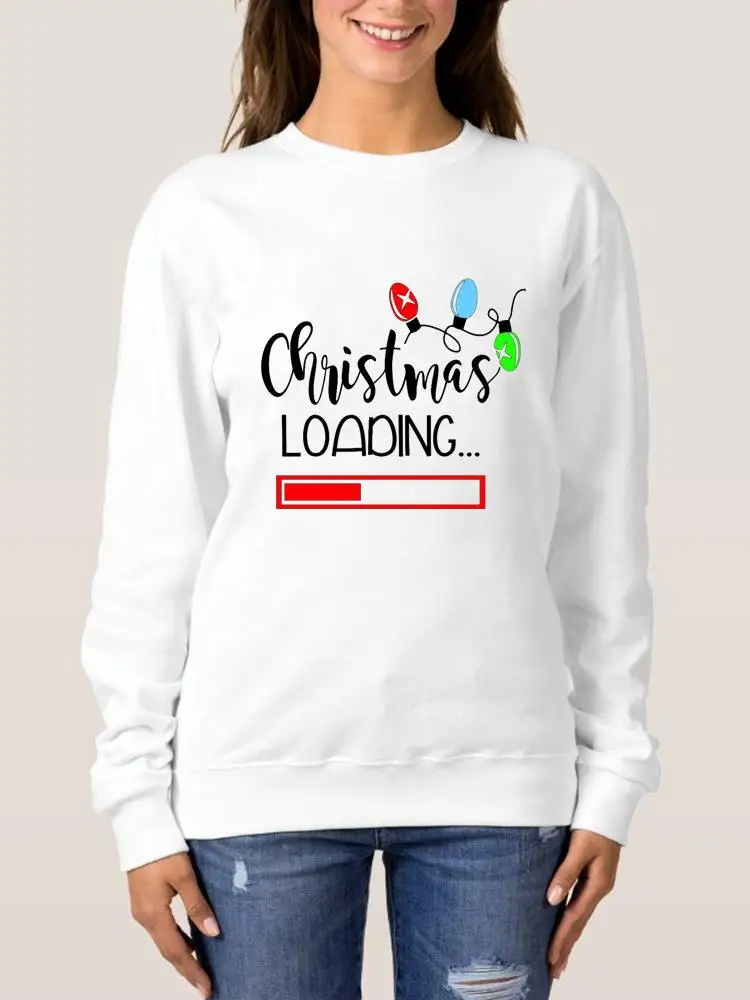 

Holiday Trend 90s Trend Merry Christmas Graphic Sweatshirts Happy New Year Pullovers Women Print O-neck Fashion Clothing