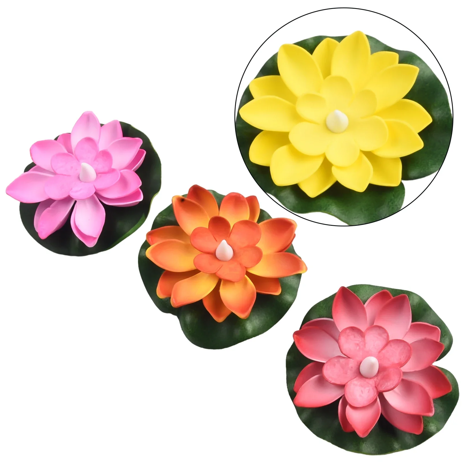 6 шт. искусственный свет светодиодный поддельный водный лилия листья лотоса