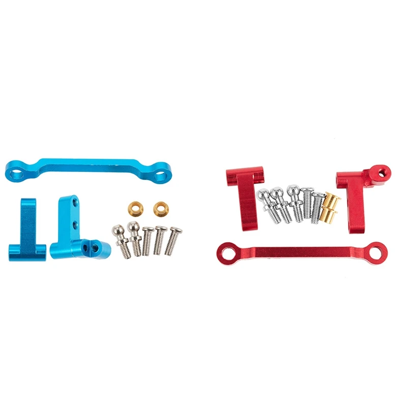 

2 набора металлических блоков для рулевого цилиндра для Wltoys A949, цвет черный, синий и красный