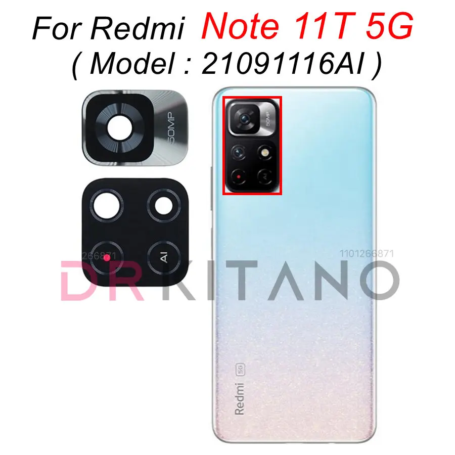 Для Xiaomi Redmi Note 11 11S 11T Задняя камера стеклянный объектив с рамкой Замена Note11 Pro Plus 5G