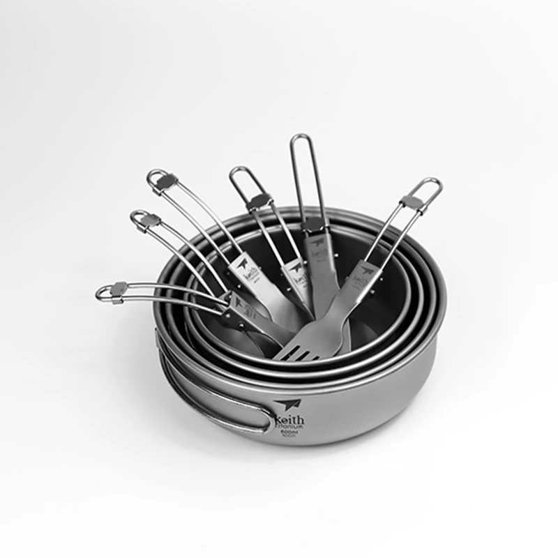 

Набор складных титановых тарелок и мисок для пикника Keith Outdoor