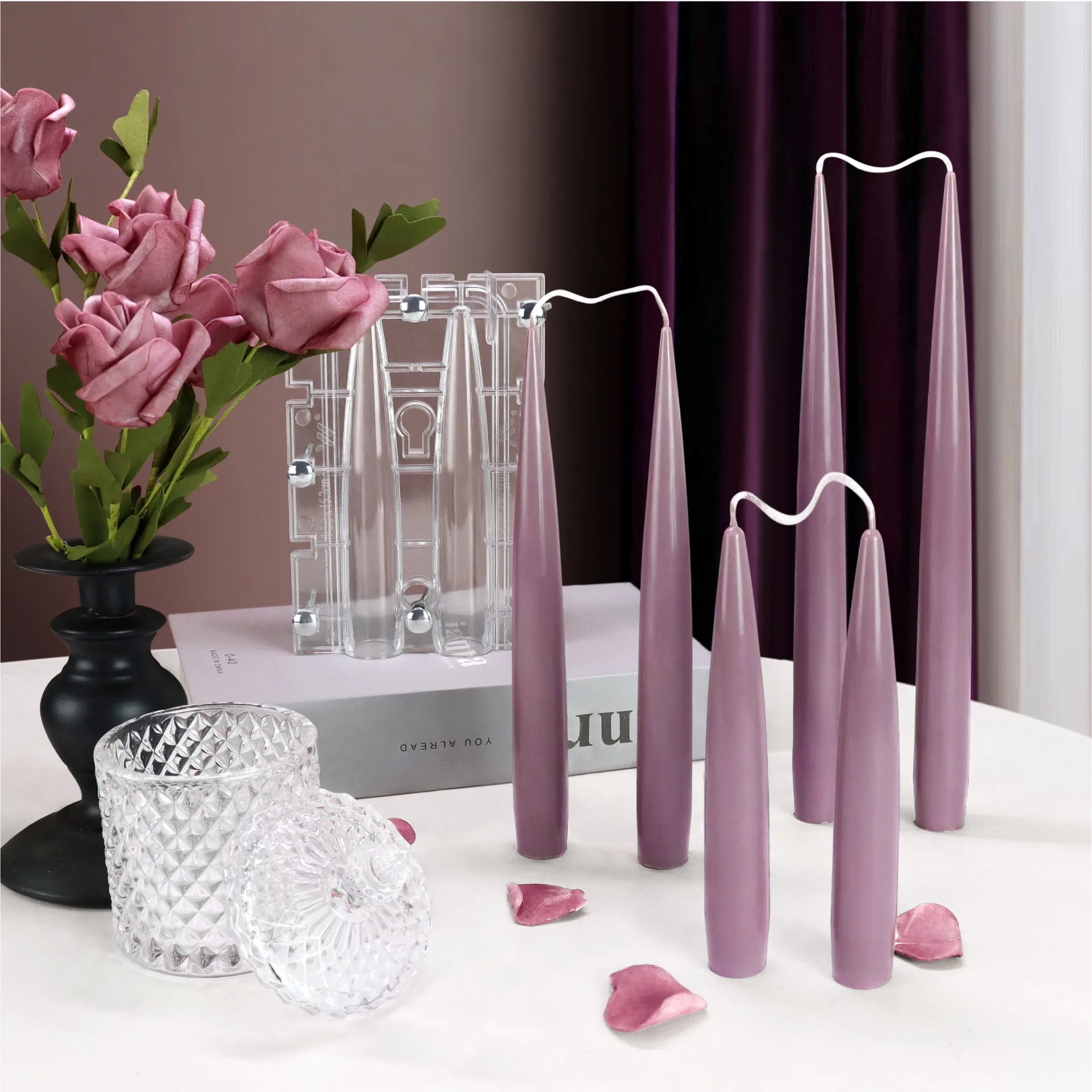 Акриловая Форма ручной работы для подсвечников длинный пластиковый подсвечник