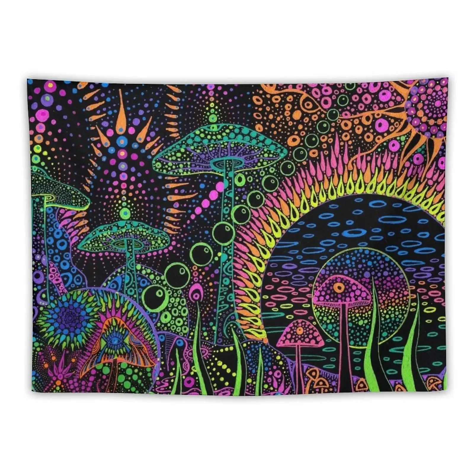 Гобелен с грибами и пейзажем эстетический декор для комнаты на стене украшения