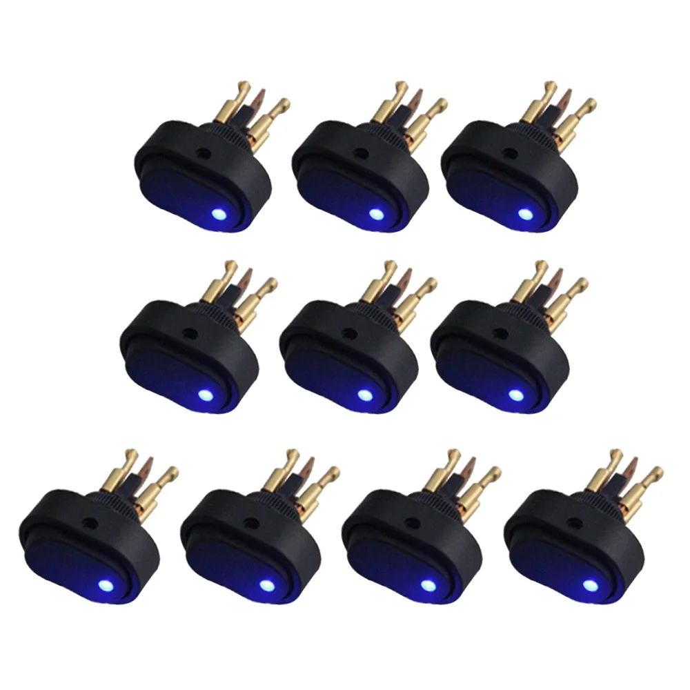 

YOMI 10Pcs 12V 30Amp 30A Heavy Duty Blue LED OFF/ON Rocker Switch Car Boat Marine Accessories car