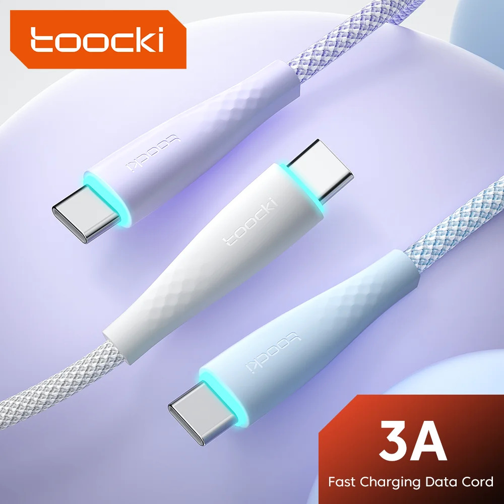 

Toocki 3A USB C TO USB C Cable USB Cable Type C Fast Charging Cable Phone Charger Data Cord For Samsung S21 Xiaomi Redmi Poco